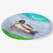 Duck Photo Birthday Paper Plate ペーパープレート (アングル)