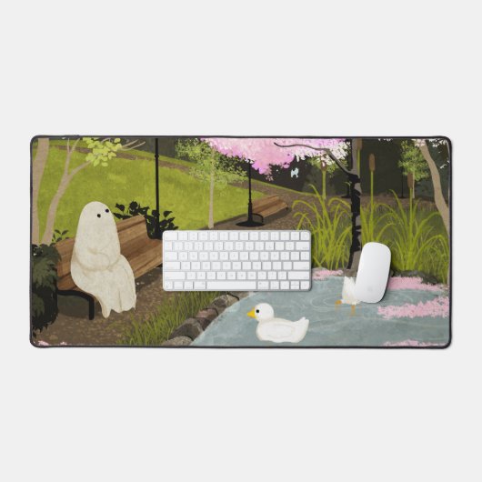 Duck Pond - Spring デスクマット (キーボード&マウス)