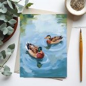 Duck Pond Watercolor Painted ポストカード