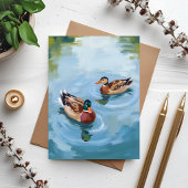 Duck Pond Watercolor Painting Card
