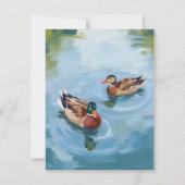 Duck Pond Watercolor Painting Card (正面)