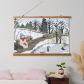 Duck Pond - Winter 吊り下げ型タペストリー (寝室)
