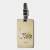 Duck Pulling Flower Cart ラゲッジタグ (正面縦)