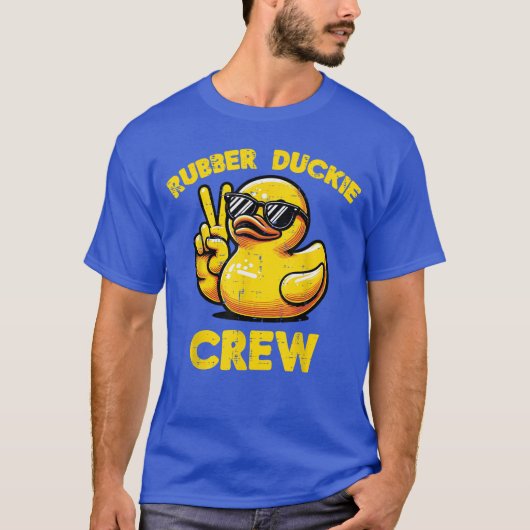 Duck Rubber Duckie Crew Peace Funny Matching Men W Tシャツ (正面)