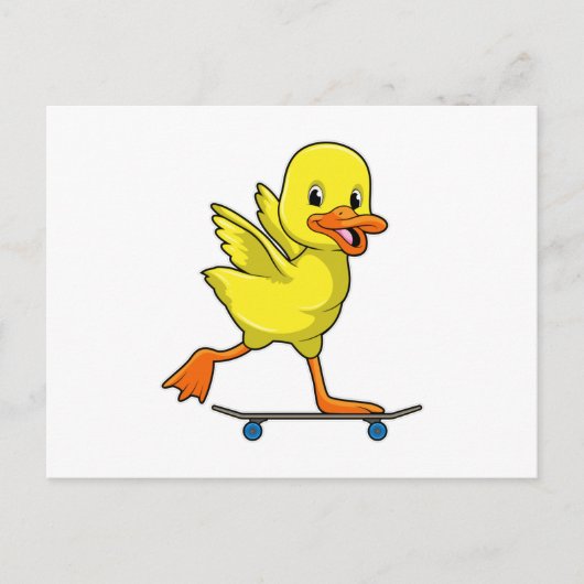 Duck Skater mit Skateboard ポストカード (正面)