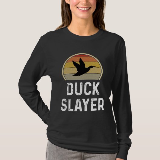 Duck Slayer Hunter   Duck Hunting  Retro Tシャツ (正面)