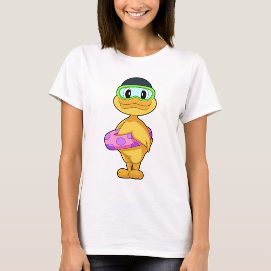 Duck Swimming Inflatable float Summer Tシャツ (正面)
