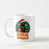 Duck The Halls Funny Christmas Lights Hunting Seas コーヒーマグカップ (左)