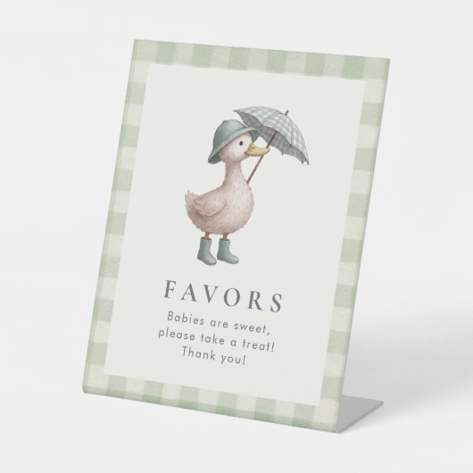 Duck Theme Baby Shower Favor Table Top 台座サイン (正面)