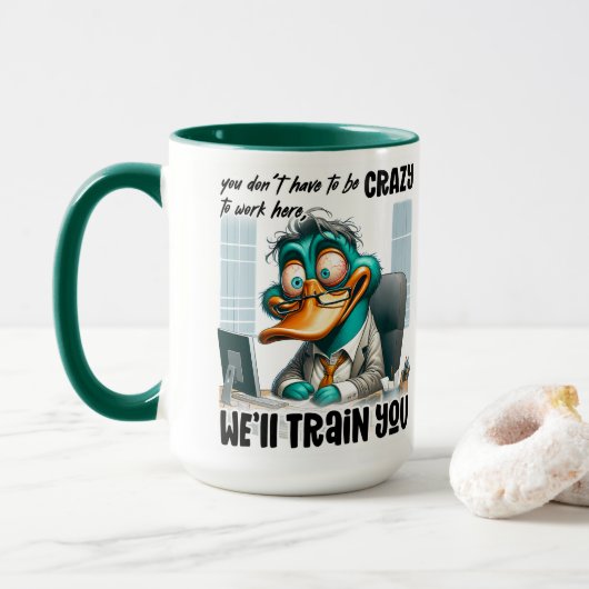 Duck Trainer Humor  マグカップ (ドーナツ付き)
