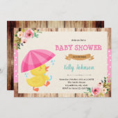 Duck umbrella shower invitation 招待状 (正面/裏面)