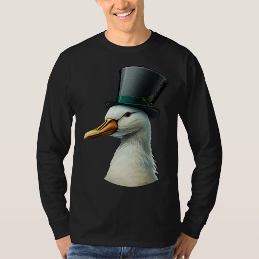 Duck Wearing Fancy Top Hat Tシャツ (正面)