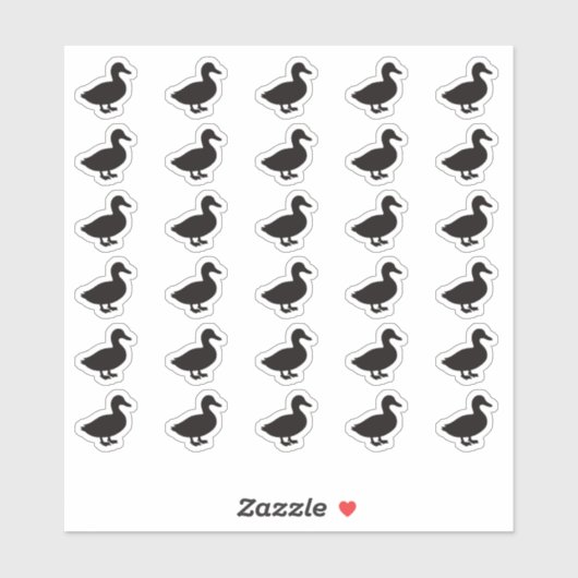 Duck Wedding Place Card Food Meal Menu Choice シール (シート)