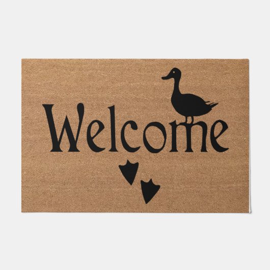 Duck Welcome Door Mat, Cute Duck Prints Mat ドアマット (正面)