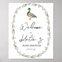 Duck Welcome Poster, Mallard Welcome Sign ポスター