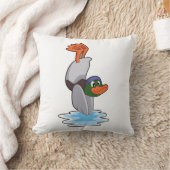Duck with Handstand in Water.PNG クッション (ブランケット)