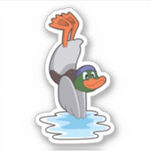 Duck with Handstand in Water.PNG シール (正面)