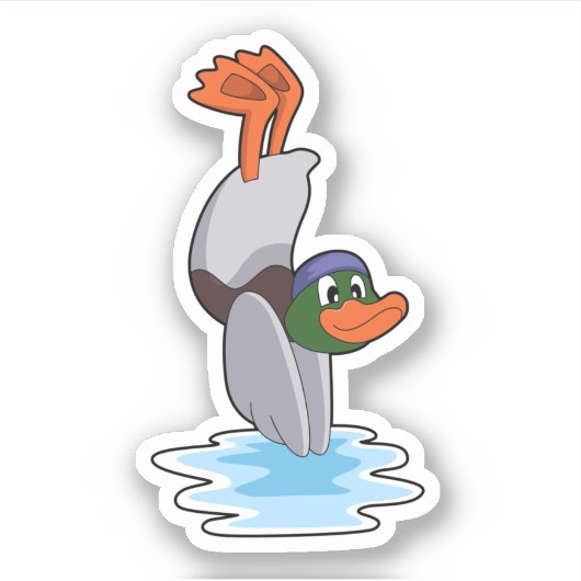 Duck with Handstand in Water.PNG シール (正面)