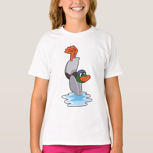 Duck with Handstand in Water.PNG Tシャツ (正面)