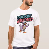 Duckin' -素晴らし Pixel Duckおもしろいアート Tシャツ (正面)