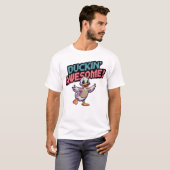 Duckin' -素晴らし Pixel Duckおもしろいアート Tシャツ (正面フル)
