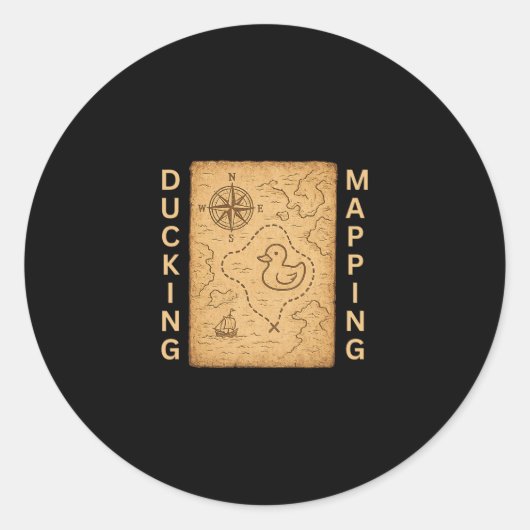 Ducking Mapping Cruise Ducks Comp Nautical Chart F ラウンドシール (正面)