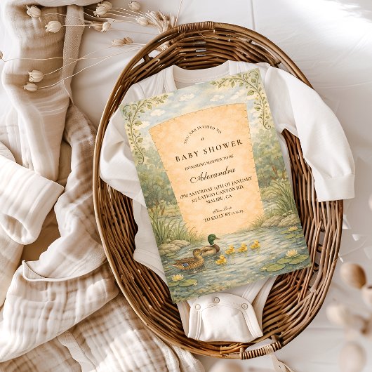 Duckling Pond Baby Shower 招待状
