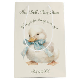 Duckling with Ribbon Baby Shower  ミディアムペーパーバッグ