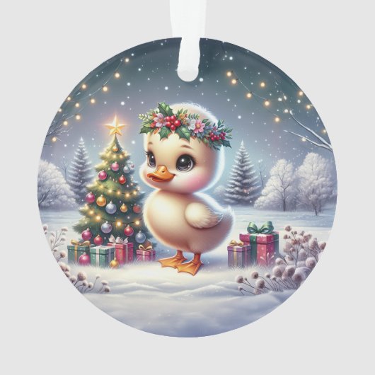 Duckling with Wreath & Starry Tree オーナメント (裏面)