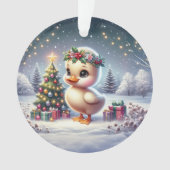 Duckling with Wreath & Starry Tree オーナメント (正面)