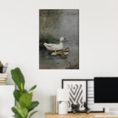 Ducks Family Printable Art, Duck Minimalist Print ポスター (ホームオフィス)