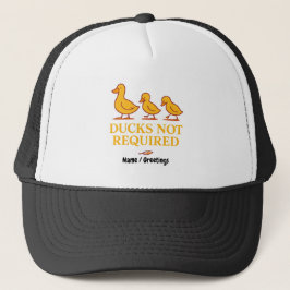 Ducks Not Required | Funny Minimalist Duck Art  キャップ