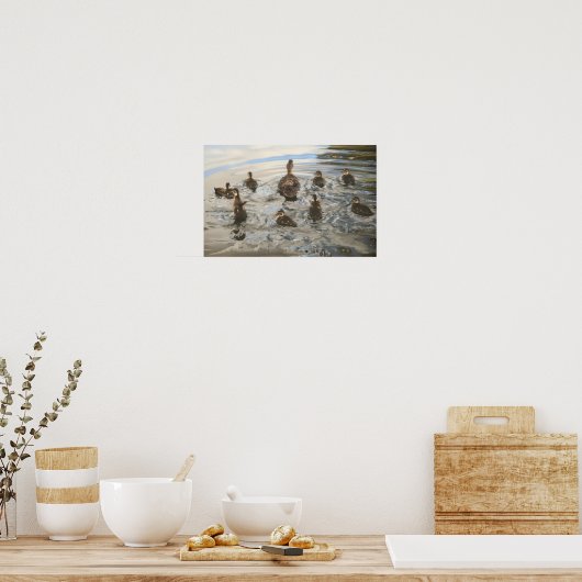Ducks Swimming ポスター (キッチン)