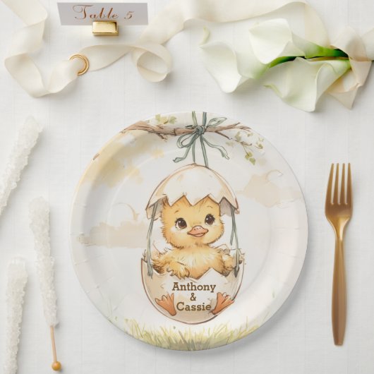 Ducky Baby Shower  ペーパープレート (ウェディング)