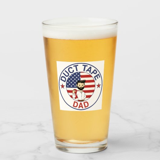 Duct Tape Dad - Beer Glass タンブラーグラス (ドリンク正面)