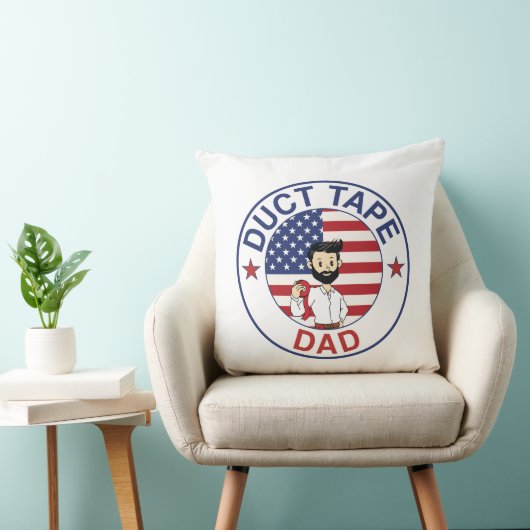 Duct Tape Dad - Throw Pillow (Square) クッション (椅子)