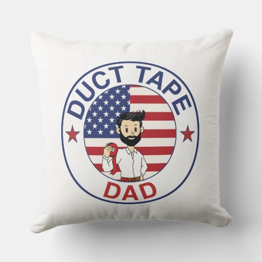 Duct Tape Dad - Throw Pillow (Square) クッション (裏面)