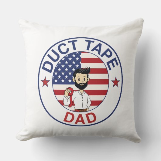 Duct Tape Dad - Throw Pillow (Square) クッション (正面)