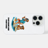 Dude and His Dog Surfing FUN Phone Sticker iPhoneケース (裏面横)