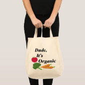 Dude It’s Organic 面白い野菜のタイポグラフィーデザイン トートバッグ (正面(商品))