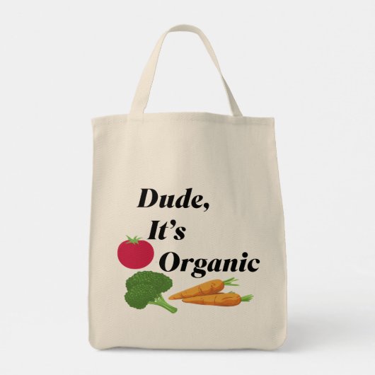 Dude It’s Organic 面白い野菜のタイポグラフィーデザイン トートバッグ (裏面)