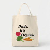 Dude It’s Organic 面白い野菜のタイポグラフィーデザイン トートバッグ (正面)