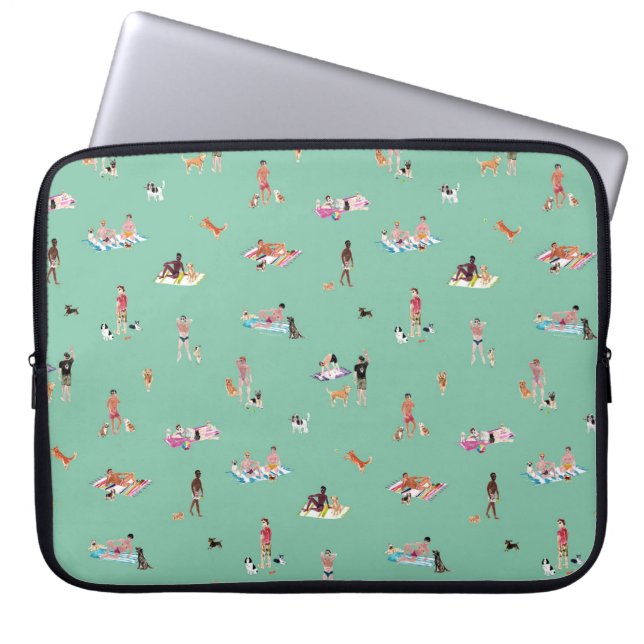 DUDES+and+DOGS+BEACH Mint ラップトップスリーブ (正面)