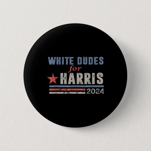 Dudes For Harris Harris Waltz 2024選挙カマラ 缶バッジ (正面)