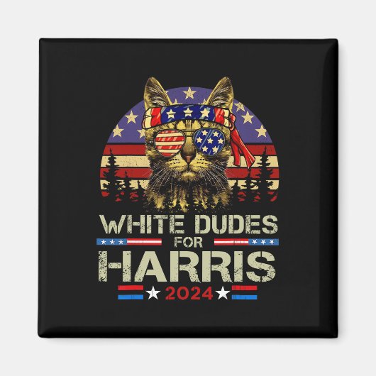 Dudes For Kamala Harris Chilless Cat Lady For Kam マグネット (正面)