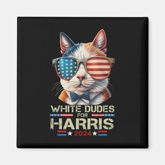 Dudes For Kamala Harris Chilless Cat Lady For Kam マグネット (正面)