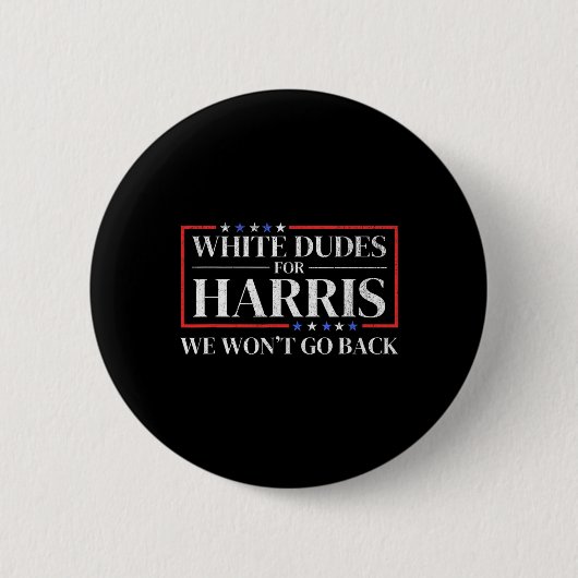 Dudes For Kamala Harris For President 2024 缶バッジ (正面)