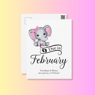Due in 2月Little Peanut Baby Girl Elephant ポストカード