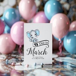 Due in Marchリトルピーナッツ男の赤ちゃんゾウ ポストカード