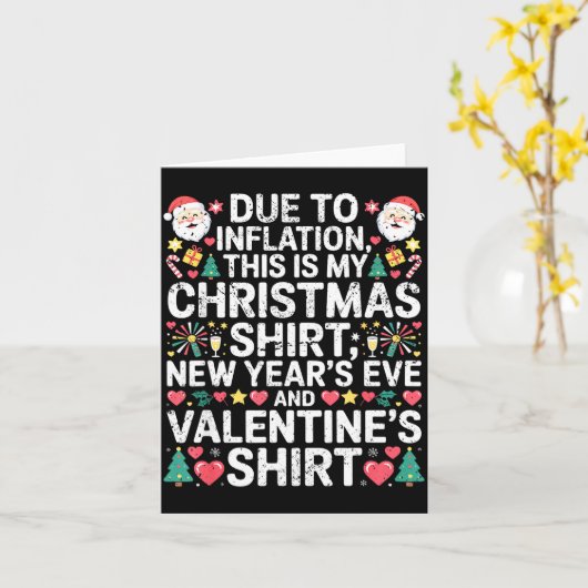 Due To Inflation Christmas New Year Valentine Funn カード (黄色い花)